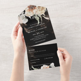 Convites de casamento com RSVP | Grama BOHO Pampas
