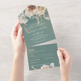 Convites de casamento com RSVP | Grama BOHO Pampas