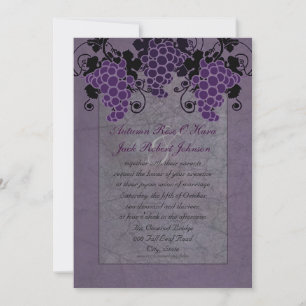 Convites de Casamento com Uvas Roxas