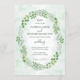 Convites de Casamento com Vegetação Romântica