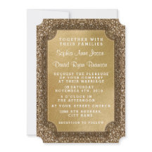 Convites de Casamento  | Convite Dourado para Folh