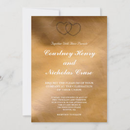 Convites de Casamento Copper Hearts