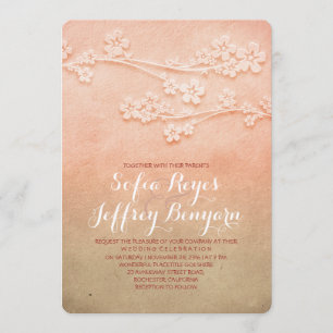 Convites de casamento cor-de-rosa