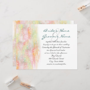 Convites de Casamento Corações em Aquarela Pastel