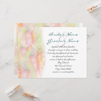 Convites de Casamento Corações em Aquarela Pastel