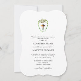 Convites de Casamento Cristãos com Brasão Floral e