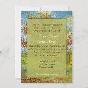 Convites de casamento cristãos florais vintage.