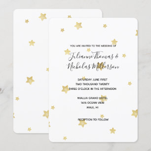 Convites de casamento das estrelas Douradas
