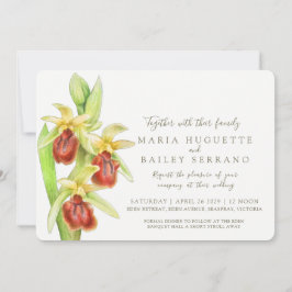 Convites de casamento de aquarela de orquídea de a