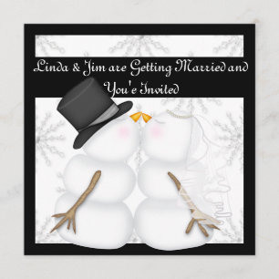 Convites de Casamento de Boneco de Neve com Flocos