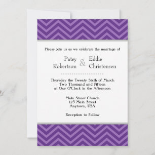 Convites De Casamento De Chevron Roxo Plum