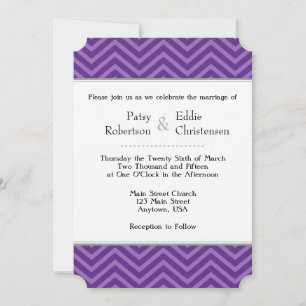 Convites De Casamento De Chevron Roxo Plum