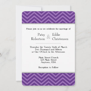 Convites De Casamento De Chevron Roxo Plum