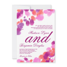 Convites De Casamento De Coral Púrpura De Cor D'Ág