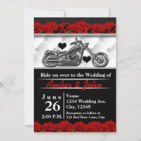 Convites de Casamento de Couro de Motoqueiro com R