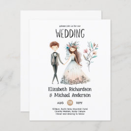 Convites de casamento de Cute de Noz do Boho desen