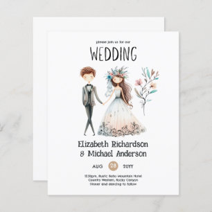 Convites de casamento de Cute de Noz do Boho desen