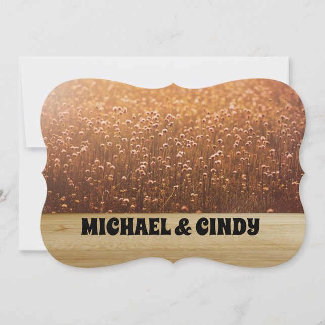 CONVITES DE CASAMENTO DE DANDELIÃO MEADOW PERSONAL (Frente)