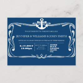 Convites de Casamento de Destino Azul de Anchor Ma