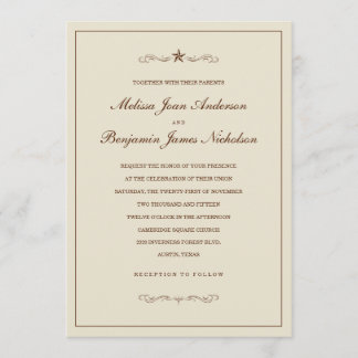 Convites De Casamento De Estrelas Ocidentais Com F