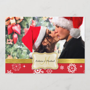 Convites de casamento de flocos de neve vermelhos