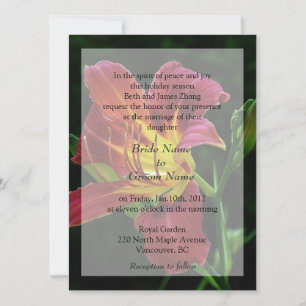 Convites de casamento de flor de lírio bonita