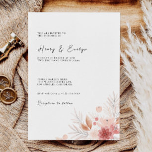 Convites de casamento de flor selvagem
