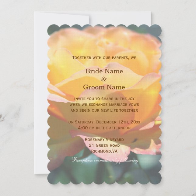 Convites de casamento de flores amarelas lindas. (Frente)