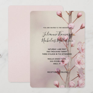Convites de casamento de flores de cereja