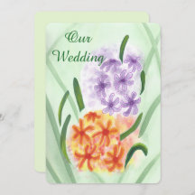 Convites de casamento de Flores de Hiacinto Laranj