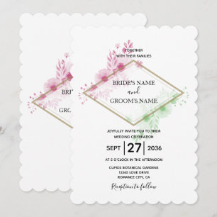 Convites de Casamento de Flores em Aquarela Elegan