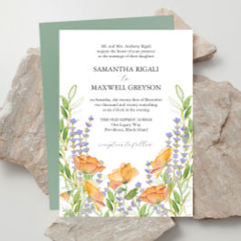 Convites de Casamento de Flores em Aquarela Formal