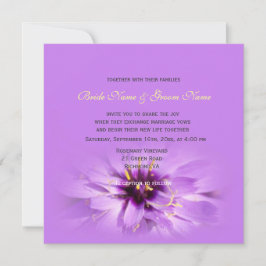 Convites de casamento de flores roxas, bonito e el