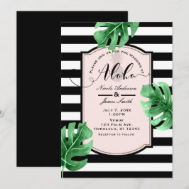 Convites de Casamento de Folhas Tropicais e Abacax