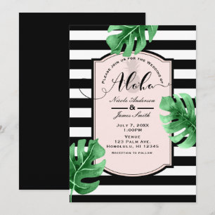 Convites de Casamento de Folhas Tropicais e Abacax