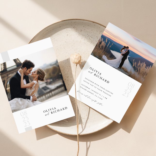 Convites de casamento de Fotografia de Script Eleg (Criador carregado)