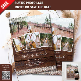 CONVITES DE CASAMENTO DE FOTOGRAFIA LACE BOHO BARN