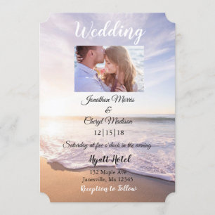 Convites de casamento de fotos de praia