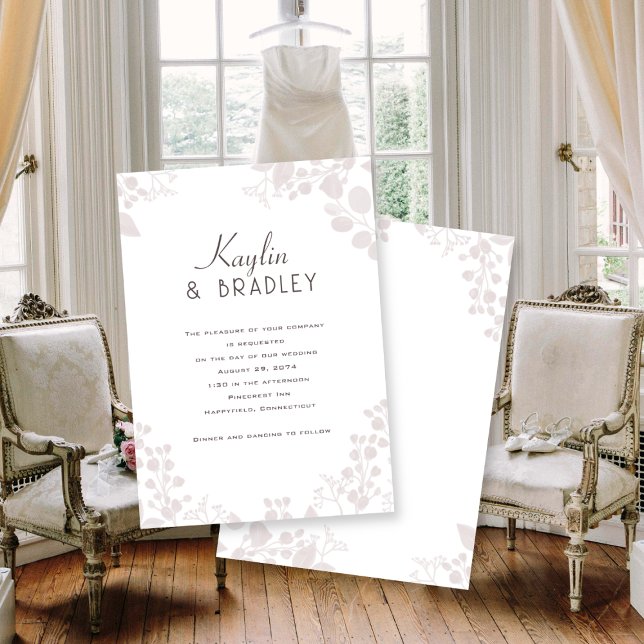 Convites De Casamento De Fronteira Clara De Nomes (Criador carregado)