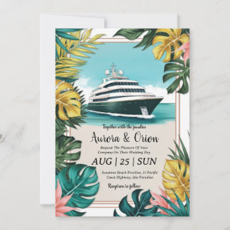 convites de casamento de iate de aquarela