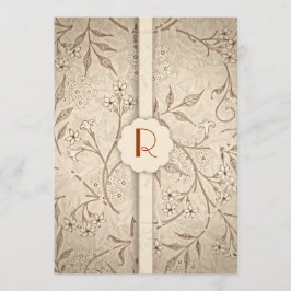 convites de casamento de luxo floral monograma clá