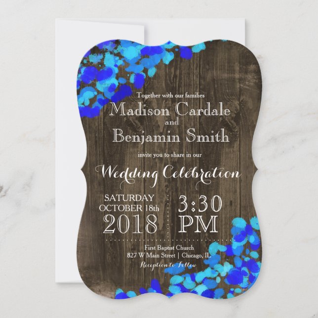 Convites de casamento de madeira de marrã russa de (Frente)