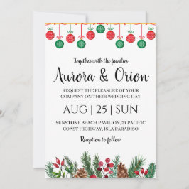 convites de casamento de natal com tipografia eleg