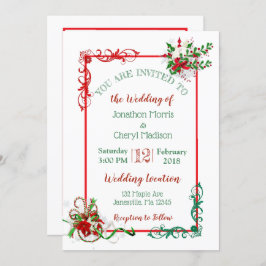 Convites de Casamento de Natal em Floco de Neve de