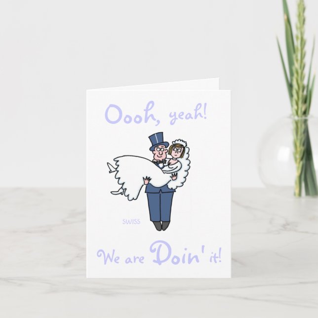 Convites de casamento de noiva e noiva irreverente (Frente)