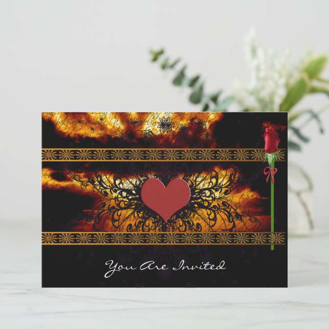 Convites De Casamento De Nuvens Renascentes Mediev (Em pé/Frente)