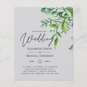 Convites De Casamento De Orçamento De GREENERY Ver