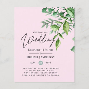 Convites De Casamento De Orçamento De GREENERY Ver