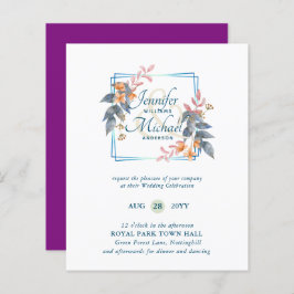 Convites de Casamento de Outono com Folhas de Jard