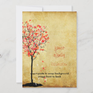 Convites de casamento de outono/folhas de bordo ve